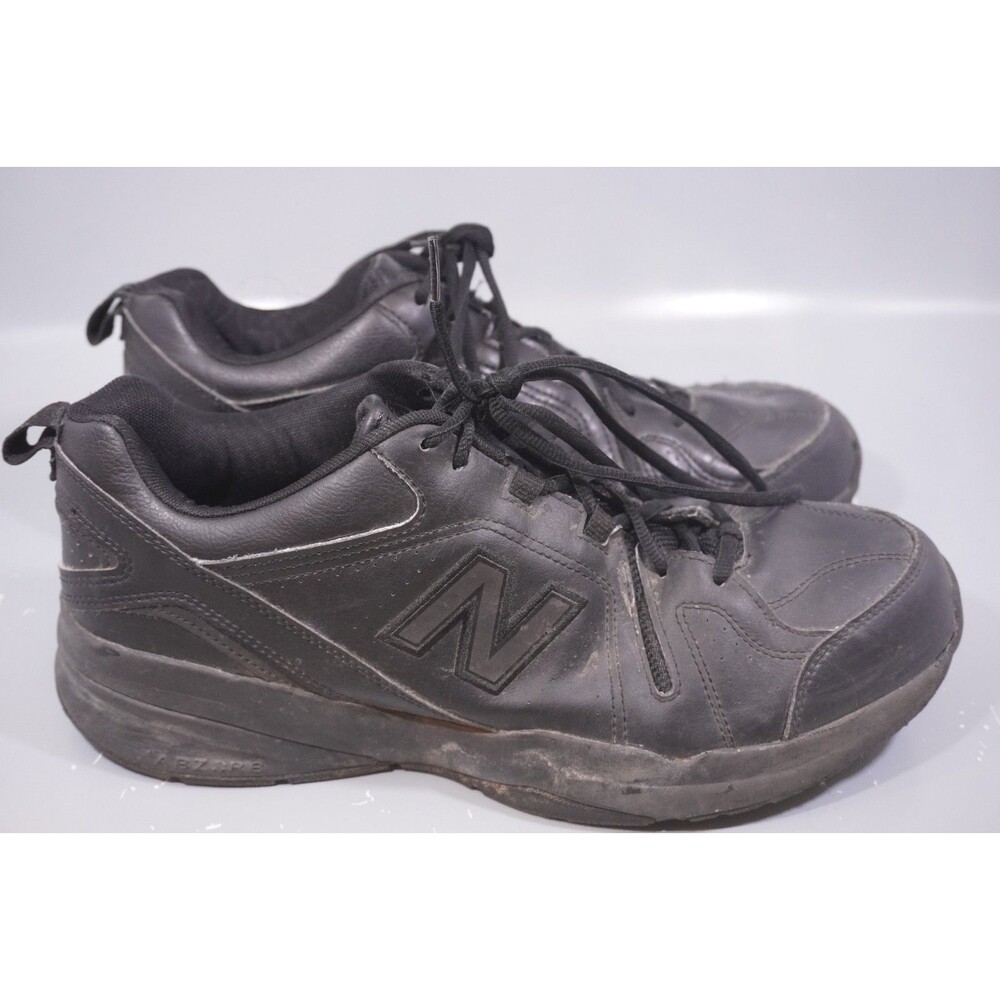 New Balance 608v5 Mens 13 2E Wide Black Leather Slip Resistant Shoes MX608AB5